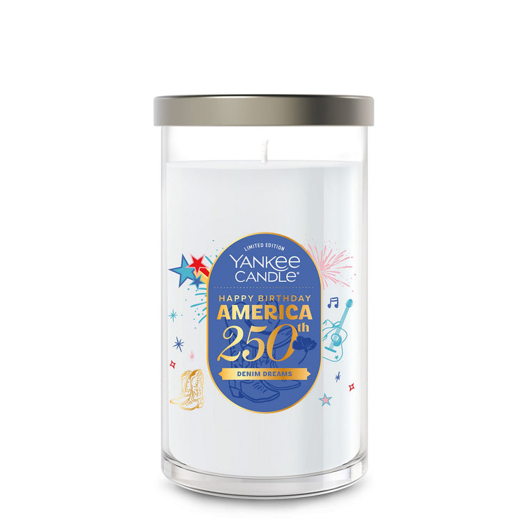 Denim Dreams Medium Pillar Candle R9