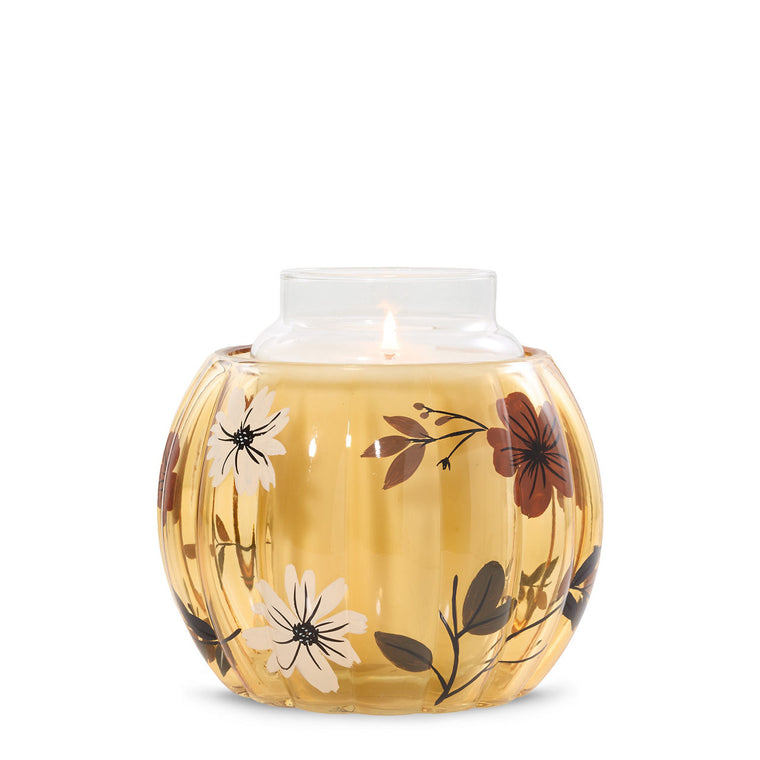 Flower Pumpkin Jar Candle Holder Y0
